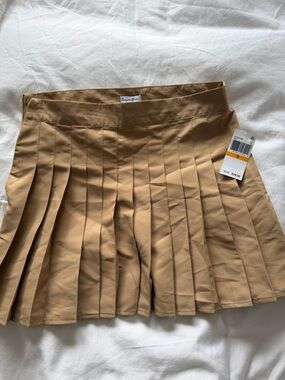love, Fire Tan Pleated Mini Skirt